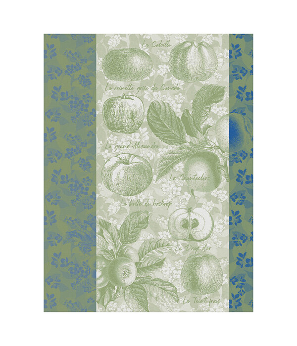 Le Jacquard Français theedoek Pommes à croquer green