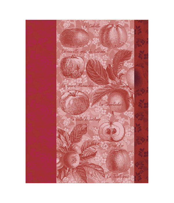 Le Jacquard Français theedoek Pommes à croquer red