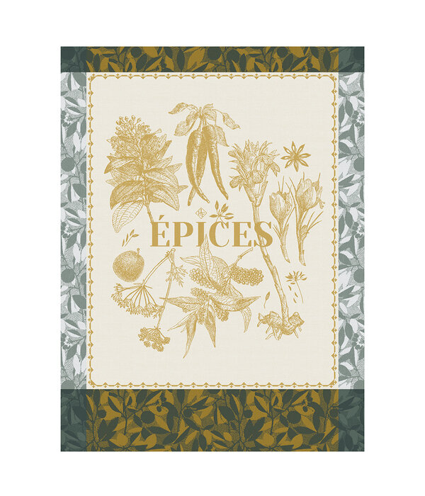 Le Jacquard Français theedoek Épices & Aromates yellow