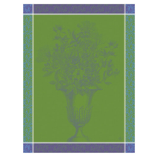 Le Jacquard Français theedoek Floraison Uni blue