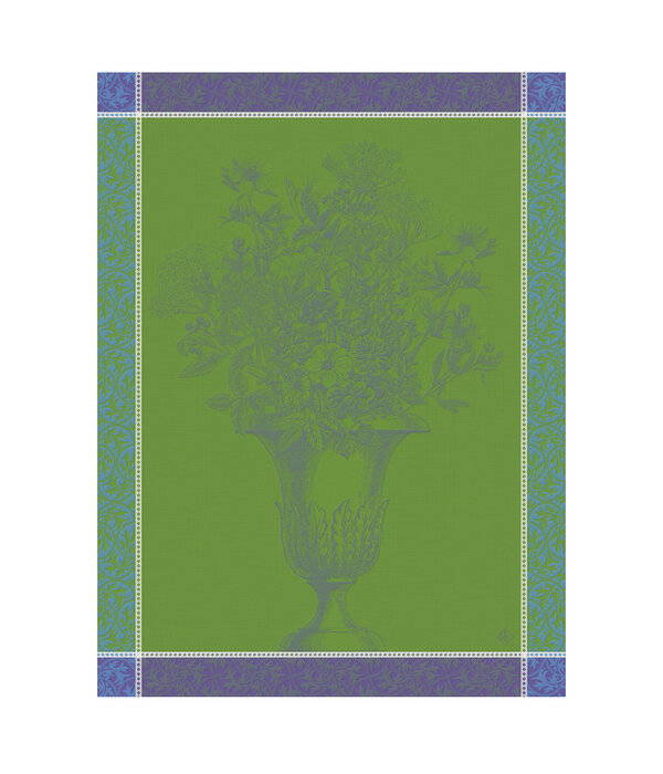 Le Jacquard Français theedoek Floraison Uni blue