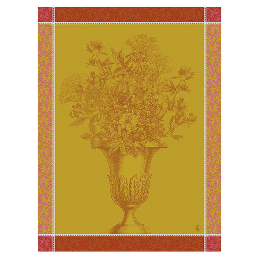 Le Jacquard Français theedoek Floraison Uni pink