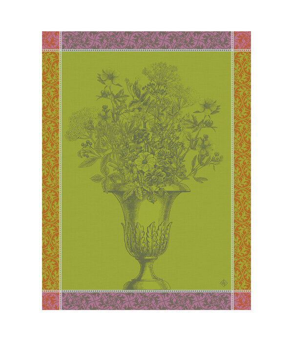 Le Jacquard Français theedoek Floraison Uni purple