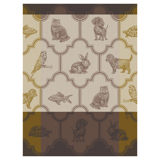 Le Jacquard Français theedoek Nos Acolytes brown