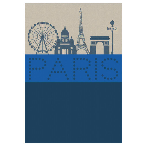 Le Jacquard Français theedoek Paris Lumière blue