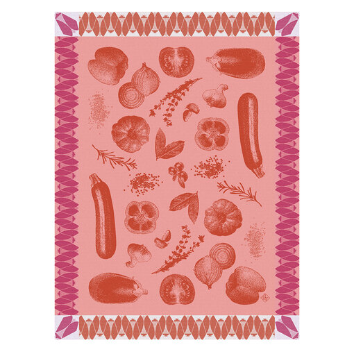 Le Jacquard Français theedoek Ratatouille red