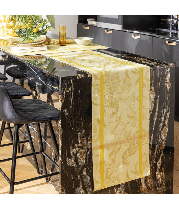 Le Jacquard Français à l'orangerie yellow, 100% linnen tafelgoed