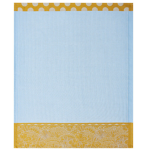 Le Jacquard Français wafel keukenhanddoek Salade d'été blue