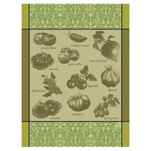Le Jacquard Français theedoek Tomates green