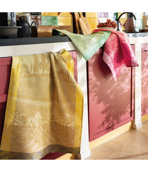 Le Jacquard Français theedoek Vignoble yellow