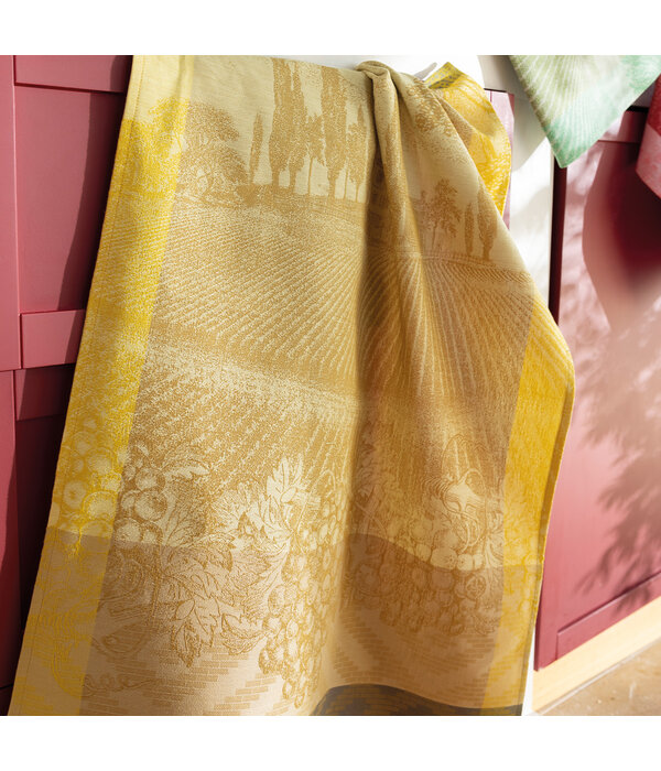 Le Jacquard Français theedoek Vignoble yellow