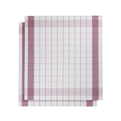 De Witte Lietaer theedoek mixte halflinnen fuchsia (aubergine)