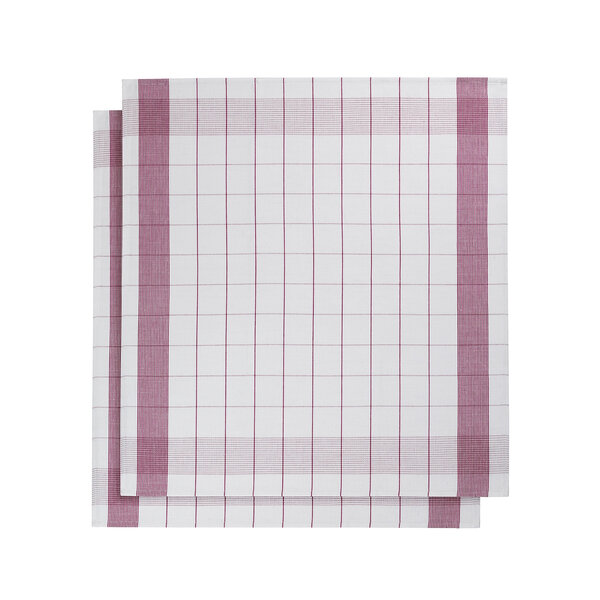 theedoek mixte halflinnen fuchsia (aubergine)