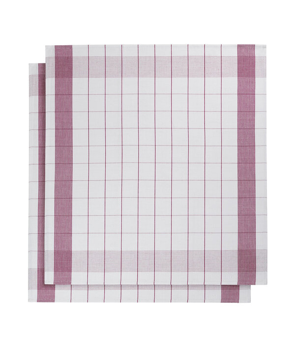 De Witte Lietaer theedoek mixte halflinnen fuchsia (aubergine)