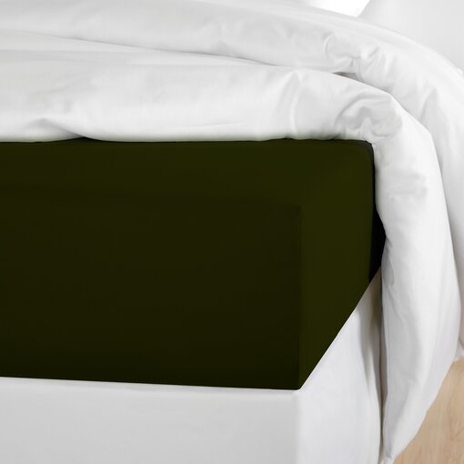 De Witte Lietaer hoeslaken Olivia khaki (uni) 200TC, vanaf