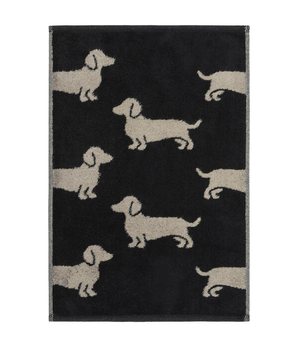 Cawö handdoekenlijn Teckels We Love Dogs zwart-beige 6246/93