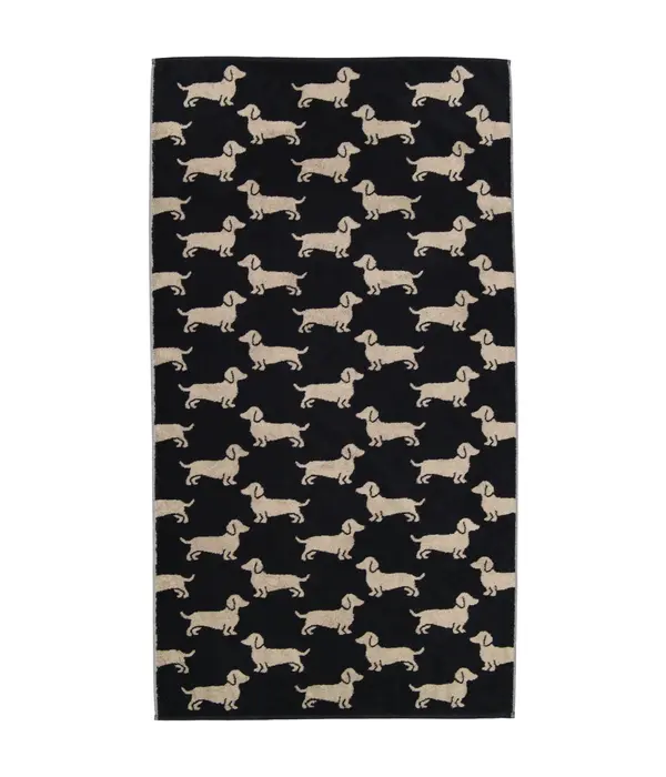 Cawö handdoekenlijn Teckels We Love Dogs zwart-beige 6246/93