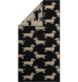Cawö handdoekenlijn Teckels We Love Dogs zwart-beige 6246/93