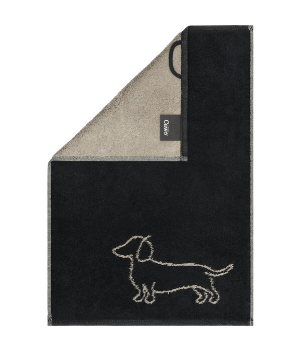 Cawö handdoekenlijn Teckels We Love Dogs zwart-beige 6248/93