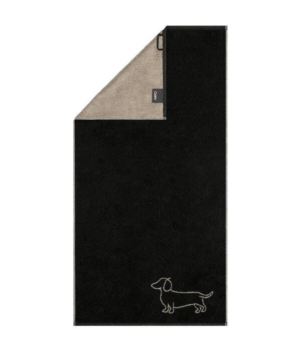 Cawö handdoekenlijn Teckels We Love Dogs zwart-beige 6248/93