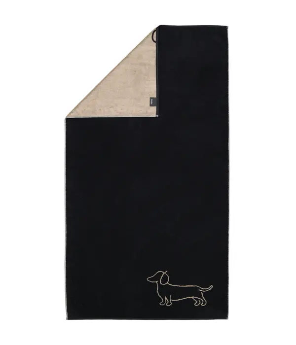 Cawö handdoekenlijn Teckels We Love Dogs zwart-beige 6248/93