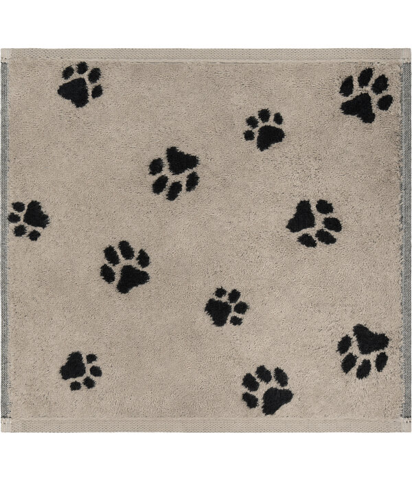 Cawö set van 3 kleine handdoekjes 30x30 cm Teckels We Love Dogs zwart-beige 6249/93