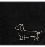 Cawö set van 3 kleine handdoekjes 30x30 cm Teckels We Love Dogs zwart-beige 6249/93