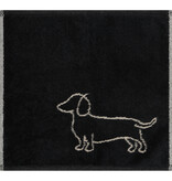 Cawö set van 3 kleine handdoekjes 30x30 cm Teckels We Love Dogs zwart-beige 6249/93
