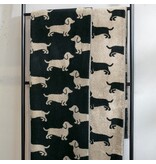 Cawö handdoekenlijn Teckels We Love Dogs zwart-beige 6246/93