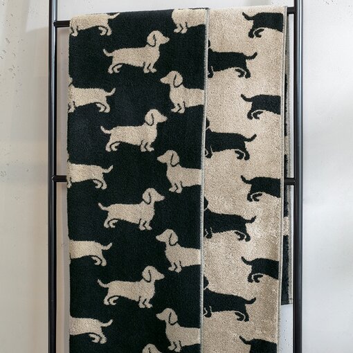 Cawö handdoekenlijn Teckels We Love Dogs zwart-beige 6246/93, vanaf