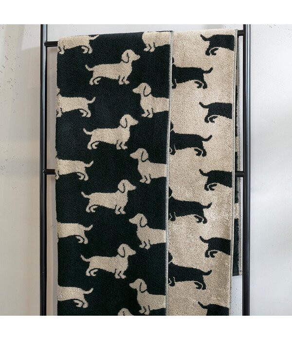 Cawö handdoekenlijn Teckels We Love Dogs zwart-beige 6246/93