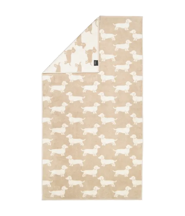 Cawö handdoekenlijn Teckels We Love Dogs natur-beige 6246/33