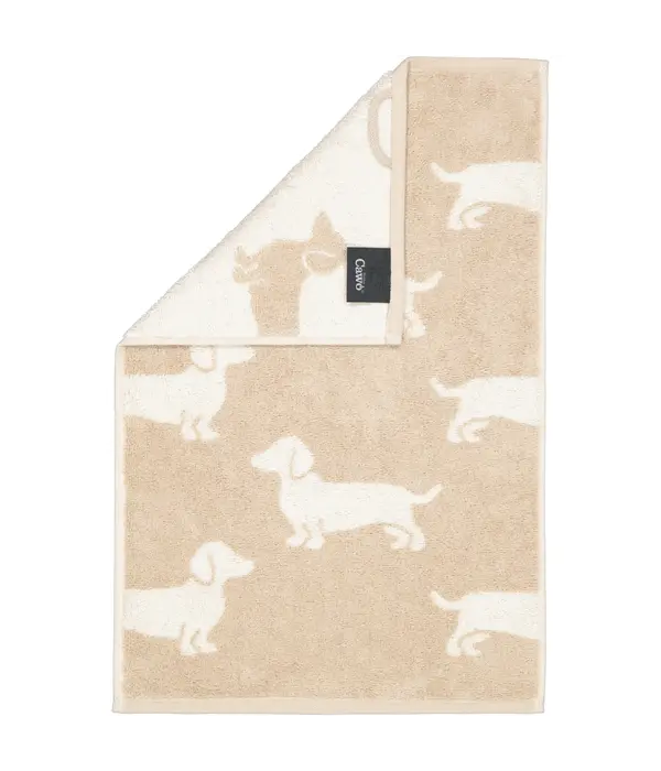 Cawö handdoekenlijn Teckels We Love Dogs natur-beige 6246/33