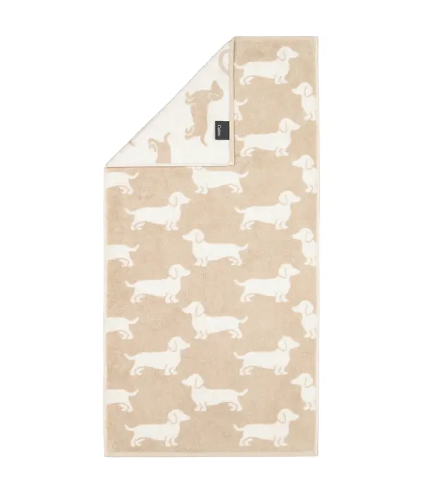 Cawö handdoekenlijn Teckels We Love Dogs natur-beige 6246/33