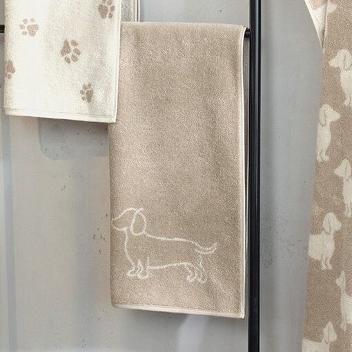 Cawö handdoekenlijn Teckels We Love Dogs natur-beige 6248/33, vanaf