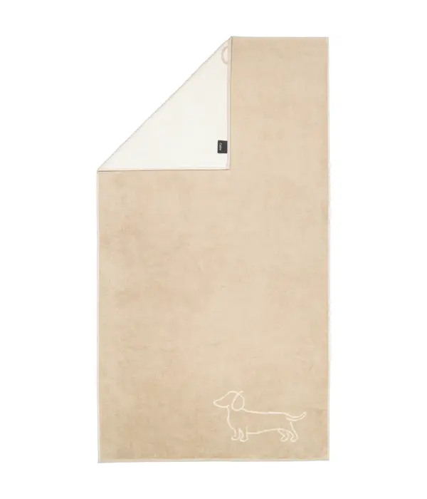 Cawö handdoekenlijn Teckels We Love Dogs natur-beige 6248/33