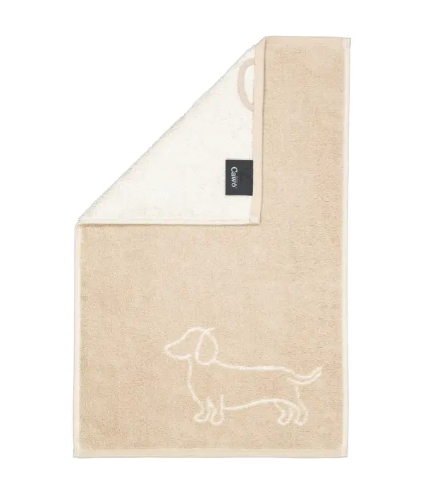 Cawö handdoekenlijn Teckels We Love Dogs natur-beige 6248/33