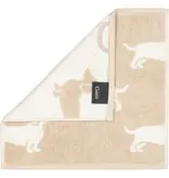 Cawö set van 3 kleine handdoekjes 30x30 cm Teckels We Love Dogs natur-beige 6249/33