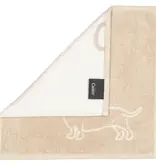 Cawö set van 3 kleine handdoekjes 30x30 cm Teckels We Love Dogs natur-beige 6249/33