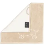 Cawö set van 3 kleine handdoekjes 30x30 cm Teckels We Love Dogs natur-beige 6249/33