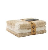 Cawö set van 3 kleine handdoekjes 30x30 cm Teckels We Love Dogs natur-beige 6249/33