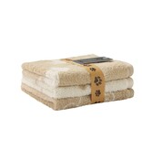 Cawö set van 3 kleine handdoekjes 30x30 cm Teckels We Love Dogs natur-beige 6249/33