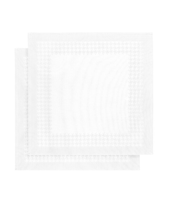 De Witte Lietaer theedoek wit Pied de Poule (white)