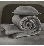 De Witte Lietaer flanellen dekbedovertrekset Tarbot charcoal gray, 140x220 cm