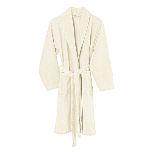 De Witte Lietaer creme kleurige badjas Felicia, ivory maat S