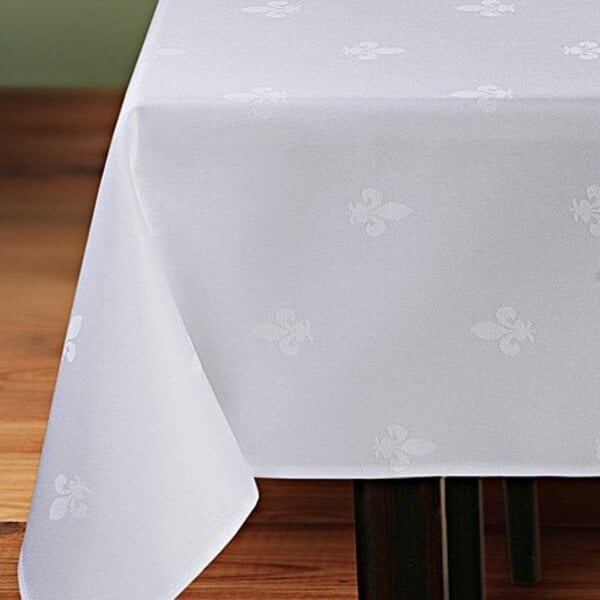Franse lelie wit tafellaken 160x300