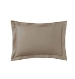 Essix  kussensloop uni 60x70 taupe met brede volant 200TC