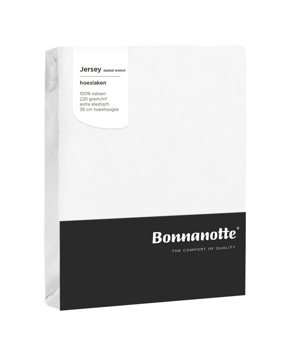 Bonnanotte witte strijkvrij jersey hoeslakens double (dubbel), vanaf