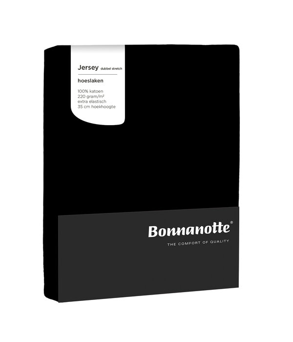 Bonnanotte zwarte strijkvrij jersey hoeslakens double (dubbel)