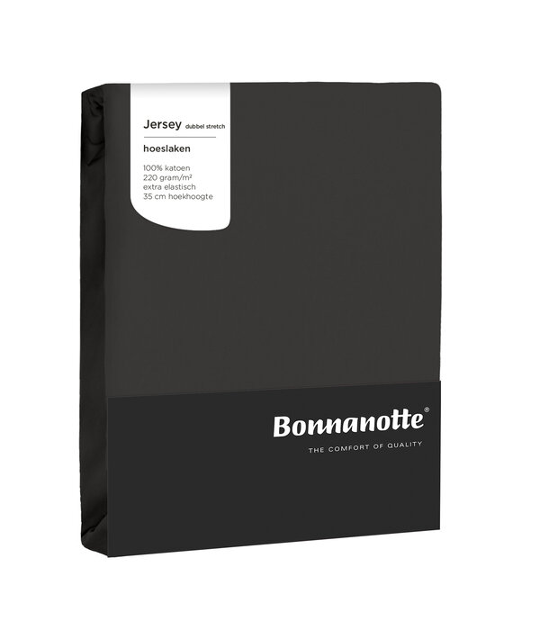Bonnanotte donkergrijze strijkvrij jersey hoeslakens double (dubbel)
